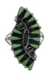 Southwest Turquoise Needlepoint Authentic Sterling Silver Ring Size 7 RX63007