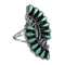 Southwest Genuine Sterling Silver Turquoise Needlepoint Ring Size 8-1/4 RX63023