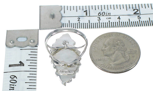 Southwest Genuine Sterling Silver Turquoise Needlepoint Ring Size 8-1/4 RX63023