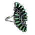 Genuine Sterling Silver Turquoise Needlepoint Ring Size 7-1/4 RX63028