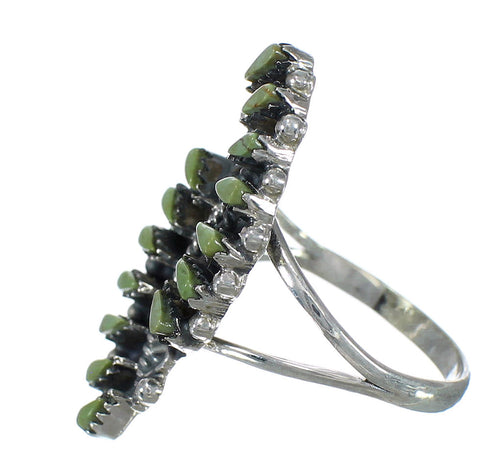 Genuine Sterling Silver Southwest Turquoise Needlepoint Ring Size 8-3/4 RX63047