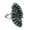Turquoise Needlepoint Southwestern Sterling Silver Ring Size 8-1/4 RX63064