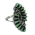 Turquoise Needlepoint Southwestern Sterling Silver Ring Size 8-1/4 RX63064