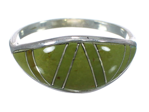 Southwestern Turquoise Inlay And Sterling Silver Ring Size 5-3/4 WX62745