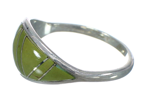 Southwestern Sterling Silver And Turquoise Inlay Ring Size 4-3/4 WX62733
