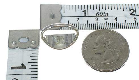 Southwestern Turquoise Inlay And Sterling Silver Ring Size 5-3/4 WX62745