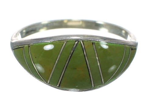 Sterling Silver And Turquoise Inlay Southwest Ring Size 5-1/4 WX62781