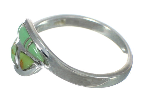 Authentic Sterling Silver And Turquoise Southwest Ring Size 6-3/4 WX62907