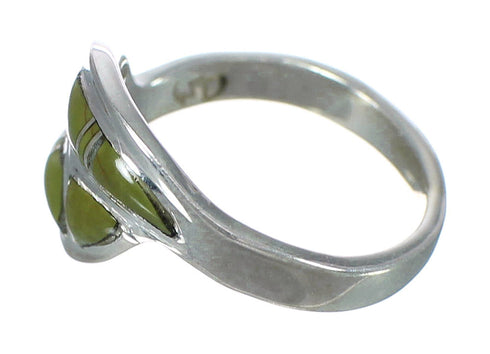 Turquoise Inlay Southwest Silver Ring Size 4-3/4 WX63067