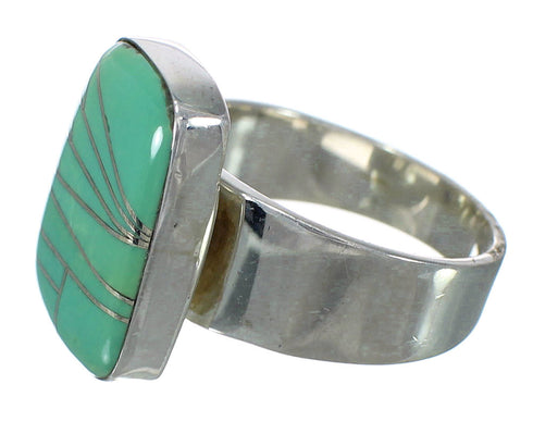 Southwest Jewelry Turquoise And Sterling Silver Ring Size 6-1/4 WX63233