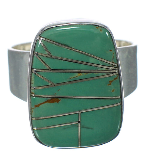 Southwestern Jewelry Turquoise And Authentic Sterling Silver Ring Size 8-3/4 WX63251