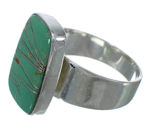 Southwestern Jewelry Turquoise And Authentic Sterling Silver Ring Size 8-3/4 WX63251