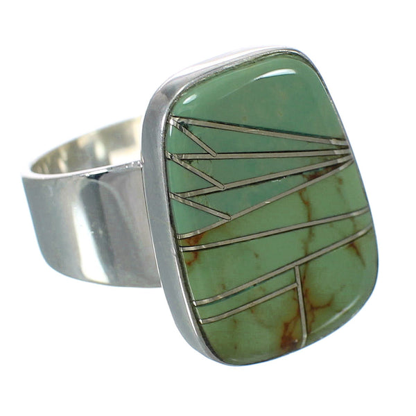 Southwestern Jewelry Sterling Silver And Turquoise Ring Size 7 WX63257