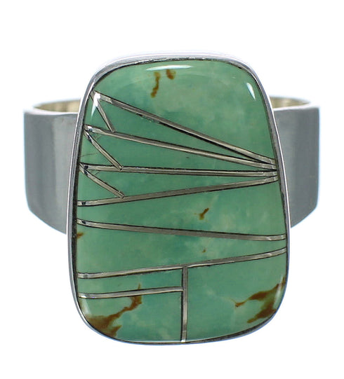 Southwest Jewelry Authentic Sterling Silver And Turquoise Ring Size 8-3/4 WX63272