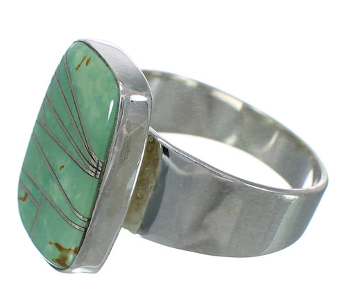 Southwest Jewelry Authentic Sterling Silver And Turquoise Ring Size 8-3/4 WX63272