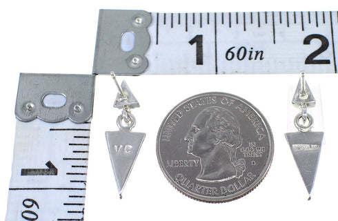 Turquoise Opal Genuine Sterling Silver Southwestern Post Dangle Earrings RX66524