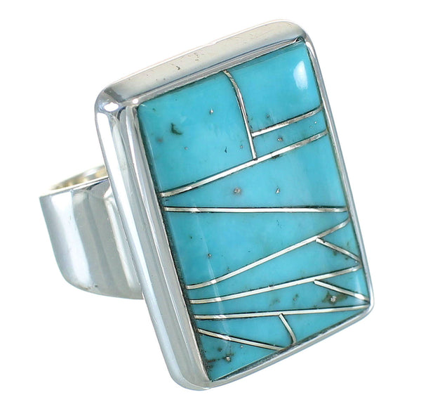 Silver Turquoise Southwest Ring Size 6-1/4 YX70422