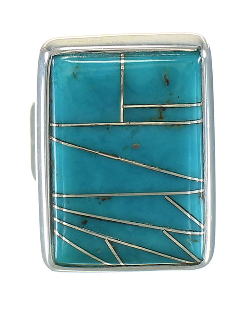 Southwestern Silver Turquoise Ring Size 6-1/4 YX70433
