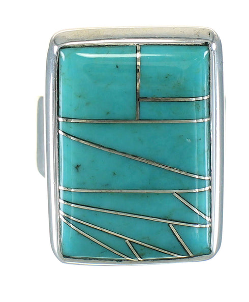 Southwest Sterling Silver Turquoise Ring Size 7-3/4 YX70435