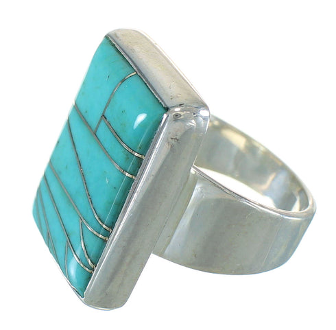 Southwest Sterling Silver Turquoise Ring Size 7-3/4 YX70435
