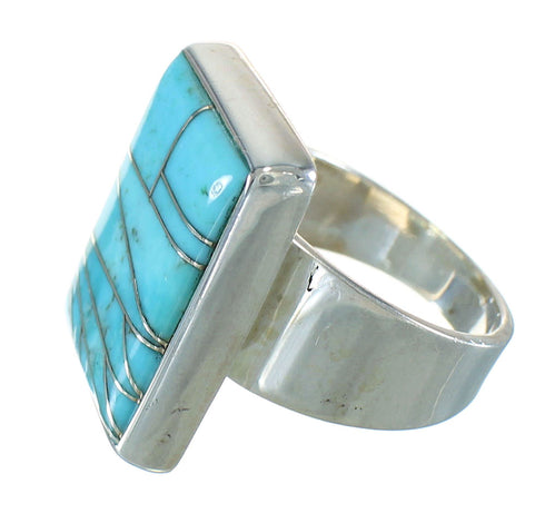 Southwest Turquoise Sterling Silver Ring Size 8-3/4 YX70442