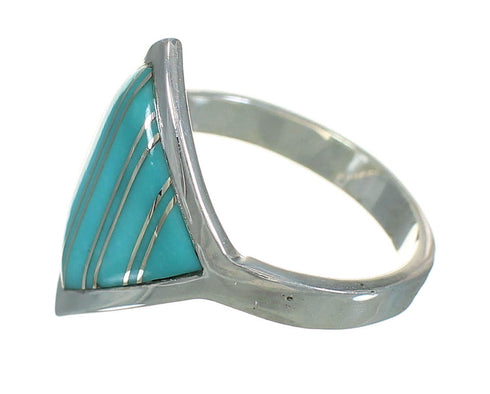 Southwest Genuine Sterling Silver And Turquoise Ring Size 4-3/4 YX70524