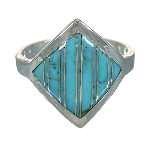 Silver And Turquoise Southwestern Jewelry Ring Size 6-3/4 YX70565