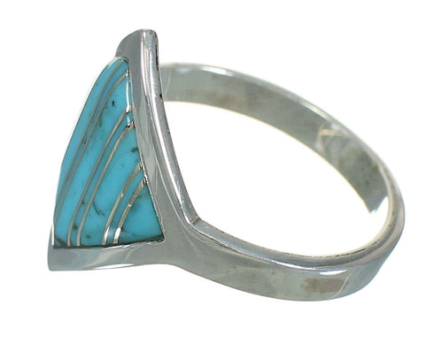 Silver And Turquoise Southwestern Jewelry Ring Size 6-3/4 YX70565
