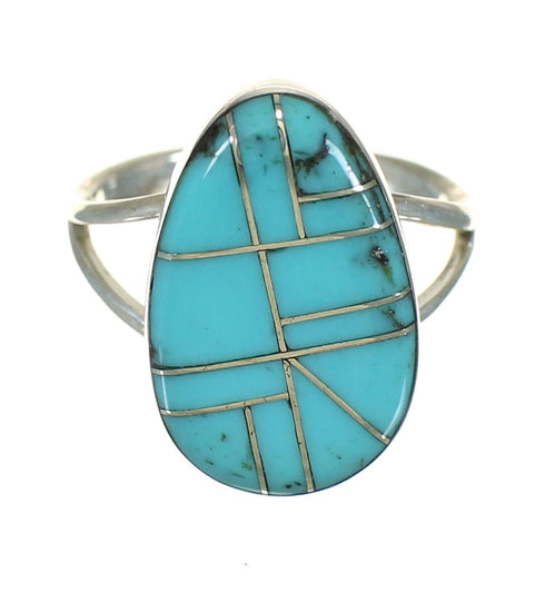 Southwest Sterling Silver And Turquoise Jewelry Ring Size 4-3/4 YX70620