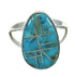 Southwest Authentic Sterling Silver And Turquoise Jewelry Ring Size 6-1/2 YX70627