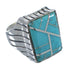 Sterling Silver And Turquoise Inlay Jewelry Ring Size 9-1/4 VX62676