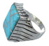 Sterling Silver And Turquoise Inlay Jewelry Ring Size 9-1/4 VX62676