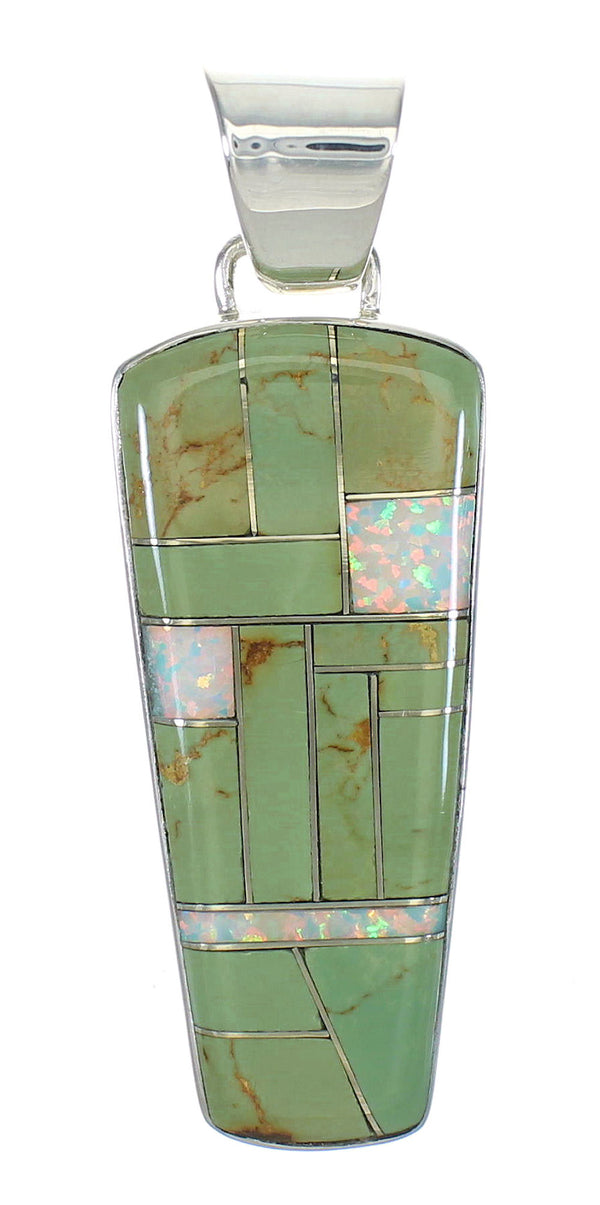 Sterling Silver Turquoise And Opal Southwest Pendant WX63598