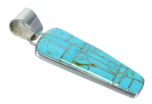 Authentic Sterling Silver Turquoise Inlay Pendant MX63015