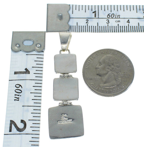 Southwest Turquoise Inlay Sterling Silver Pendant MX63053