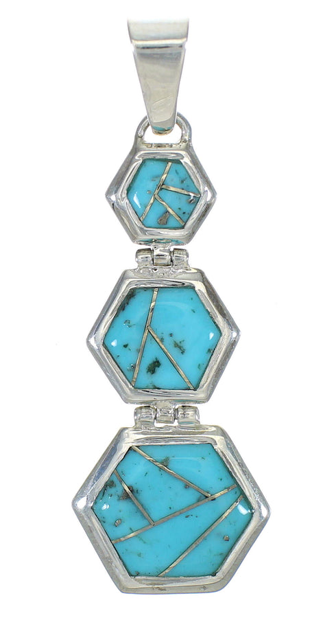 Authentic Sterling Silver Turquoise Pendant MX63077