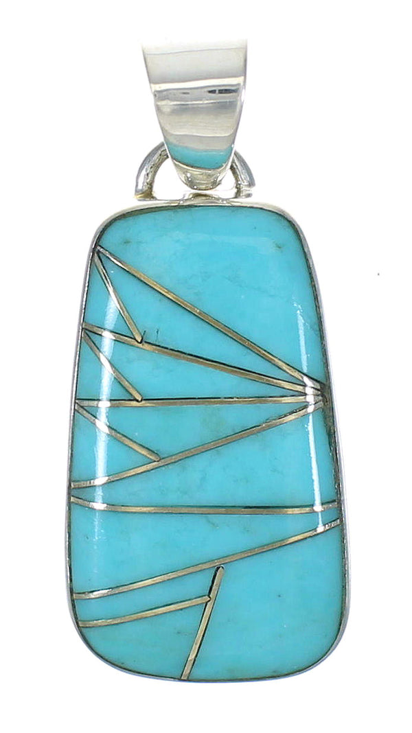 Sterling Silver Turquoise Inlay Jewelry Pendant MX63124