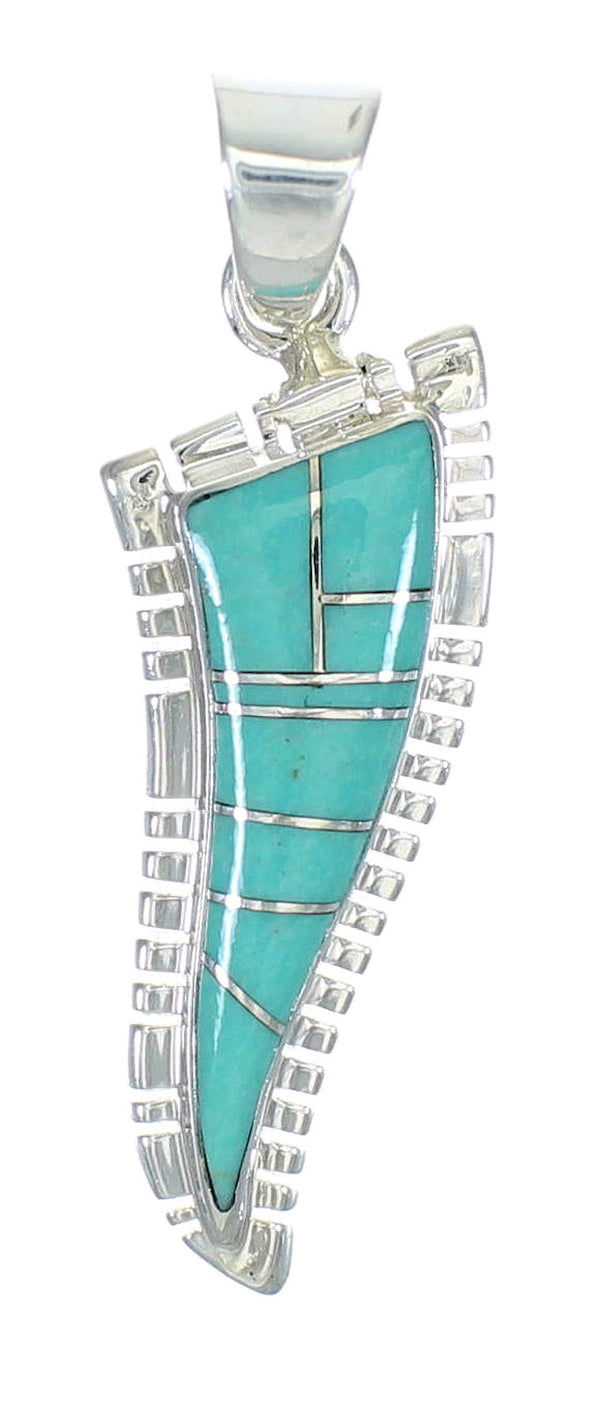 Sterling Silver Turquoise Inlay Pendant MX63133