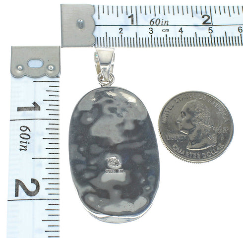 Native American Village Design Silver Multicolor Pendant MX64187