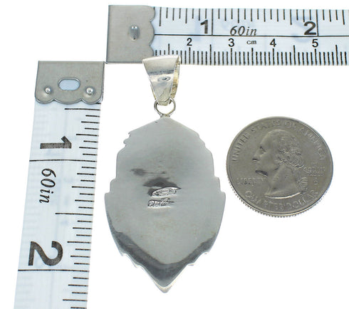 Silver Multicolor Inlay Native American Village Design Pendant MX64191