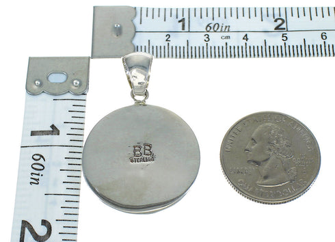 Native American Village Design Silver Multicolor Pendant MX64196