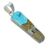 Genuine Sterling Silver Native American Village Design Multicolor Pendant MX64245