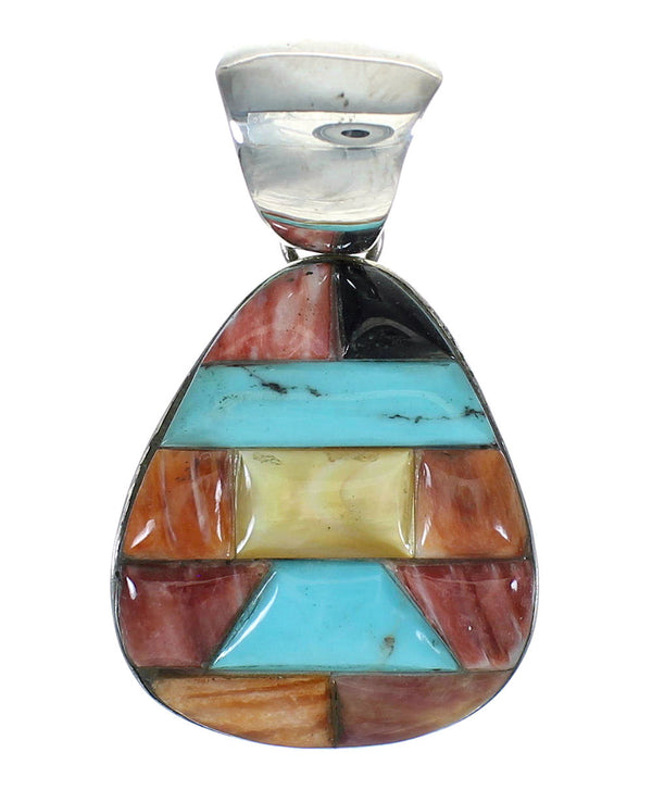 Southwest Sterling Silver Multicolor Pendant MX64278