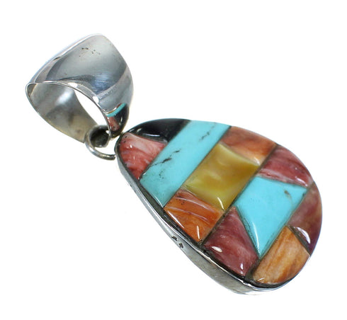 Southwest Sterling Silver Multicolor Pendant MX64278
