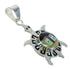 Multicolor Inlay Native American Pueblo Design Sterling Silver Turtle Pendant MX64307