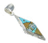 Southwest Native American Pueblo Design Multicolor Silver Pendant MX64311