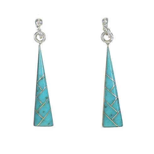 Sterling Silver Southwest Turquoise Post Dangle Earrings MX63259