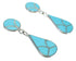 Authentic Sterling Silver Turquoise Post Dangle Earrings MX63325