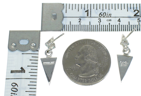 Sterling Silver Turquoise Inlay Post Dangle Earrings MX63354