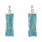 Genuine Sterling Silver Southwest Turquoise Post Dangle Earrings MX63355